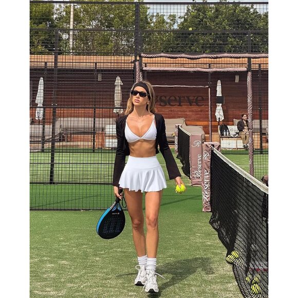 Women 2 Piece Mini Skirts 2 in 1 Flowy Sexy Basic Stretchy Flared Casual Skirts - Picture 2 of 6